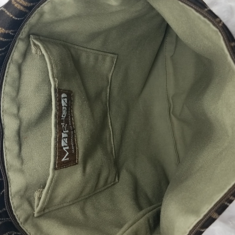 Maruca Brown & Green "Cafe Sling" Handmade in Boulder, Colorado Crossbody Bag - Picture 4 of 14